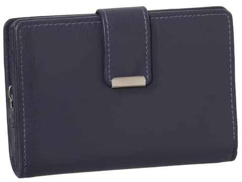 Ledershop24 RFID Damen Leder Geldbörse Portemonnaie Geldbeutel - Geschenkset + exklusiven Schlüsselanhänger - Farbe Dunkelblau