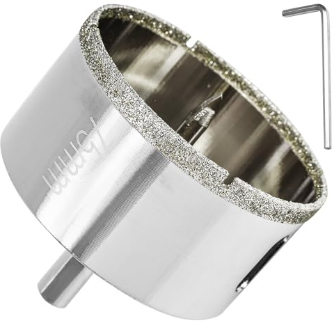 Qjaiune Scie-cloche diamant de 75 mm avec foret pilote, profondeur de coupe de 4,5 cm, scie-cloche pour verre, carrelage, céramique, marbre, granit, fibre de verre, porcelaine, quartz