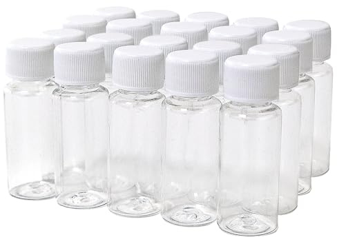 20ml Mini bouteille vide en plastique de voyage avec couvercle en plastique blanc savon à main portable transparent 20cc bouteille rechargeable Eco - friendly réservoir de stockage 20pcs