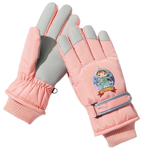 JSTHHTT Gants de Ski Enfants, Moufles de Ski Fille Garçon, Chaud Hiver Moufle, Gants de Vélo, Gants d'hiver Sport Coupe Vent, pour Vélo Équitation Patinage Garçons Filles 7-14 Ans