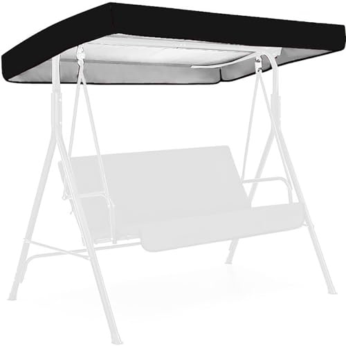 IUOUTG Outdoor Swing Canopy Replacement Cover, Waterproof Porch Swing Seat Top Cover, 3 Seater Universal Patio Garden Hammock Canopy Replacement