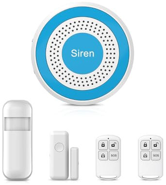 XNH 5 Pezzi Sistema di Allarme, Antifurto, Allarme Casa senza Fili con Avvisi APP, Sensori Porta e Finestra, Rilevatore di Movimento, Telecomandi, Compatibile con Alexa e Google Assistant