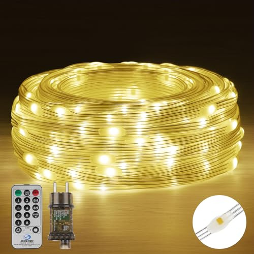 Buudala Cadena de Luces de Navidad, 10M 100 LED Guirnalda luminosas de Interior Exterior, IP67 Luces Arbol Navidad Decoracion, 8 Modos Guirnaldas Luminosas para Fiestas Jardín Patios Bodas