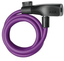 AXA Resolute 8-120 Kabelschloss – Länge 120 cm – Sicherheitsstufe 3 – inkl. Halterung – Royal Purple