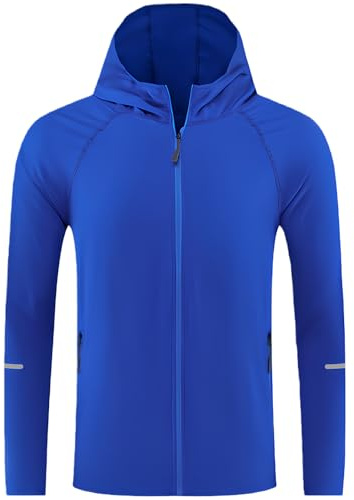 Smatstyle Hombre Chaqueta Deportiva Cortavientos ligero Transpirable Chaqueta Manga Larga Bolsillos con Cremallera Jacket Alta Visibilidad Secado rápido Para Correr Ejercicio Ciclismo