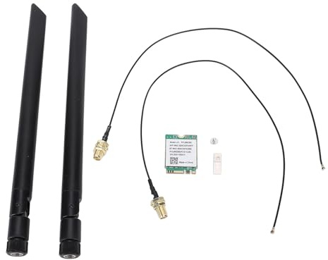 Annadue Tarjeta WiFi M.2, Wifi6 1800Mbps 5.2 Tarjeta de Red Inalámbrica con Tecnología Mu Mimo, para 11 y para Sistemas (Antenas externas)