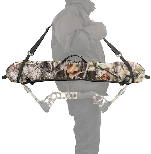 Poearcus Protector de Cuerda para Arco Compuesto de Tiro con Arco, Estuche para levas, Correa de Transporte para el Hombro, Accesorios para Tiro al Aire Libre (Camuflaje)