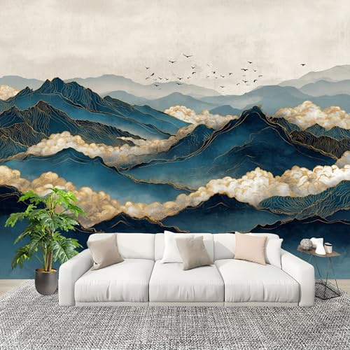 Papel Tapiz 250x175cm China Abstracto Pintura De MontañA Decoración De Pared Sala Cuarto Oficina Salón Color Claro Fotomural limpiable - Mural de Papel Pintado
