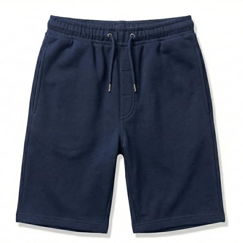 Mens Fleece Shorts Elasticated Waist Cotton Jersey Gym Running Sports Lounge Shorts with Pockets S-XL