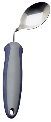 Homecraft Newstead Cutlery, Angled Spoon, Left Handed Adaptive Dining Aid, Utensil for Elderly, Disabled, Handicapped, Parkinson's Disease, and Arthritis users, Non Slip Easy Grip