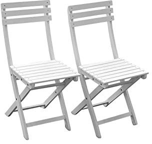 Bistro 2-er Set Klappstühle Stuhl Klappstuhl Sessel Balkon Bistrostühle Weiss