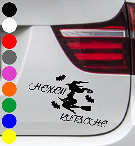 wDesigns Autoaufkleber Hexe HEXENKUTSCHE Fledermaus Tuning Aufkleber Sticker Sprüche