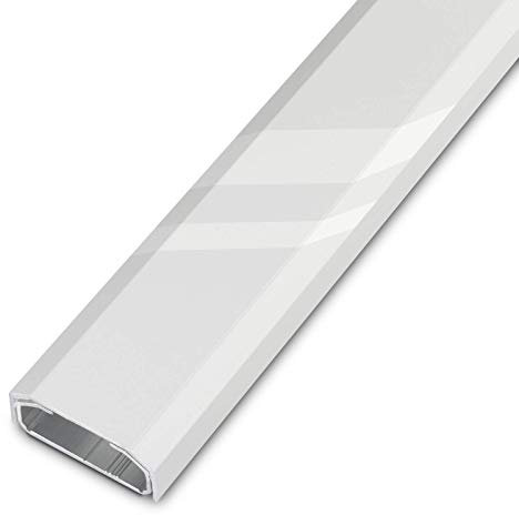 Canalina per Cavi di Design 1100 x 50 x 20 mm Bianco lucido con Spazio per Molti Cavi Passacavi Fissacavi il Design