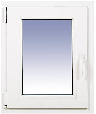 Ventanastock Finestra PVC praticabile oscillante sinistra 1 foglio con vetro Carglass (Climalit opaca), bianco, 50 cm x 60 cm