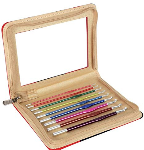 KnitPro Zing Häkelnadel-Set, 9 Alu Häkelnadeln (Aluminium), Art. 47480