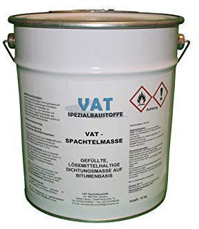 VAT Spachtelmasse 10Kg - Schwarz - Bitumen - Paste - Reparaturmasse - Bauwerkstoff (Bauwerkstoffe) - Dachdeckungen