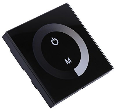 dimmer switch for led lights + Dimmer Switch,DC 12V-24V Single Color Touch Panel Dimmer Wall Switch Controller LED Light Strip Dimmer Knob Adjust Brightness ON/OFF Switch White (Black)