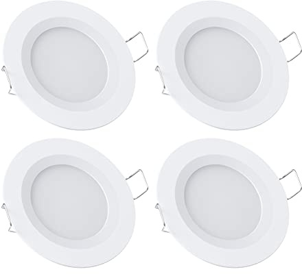 acegoo 12V Einbaustrahler LED Flach 4 Stück Einbauspots Warmweiß 3W Wohnmobil Spots Dimmbar Downlights Einbauleuchte für Wohnwagen Camper Boot Möbel Yacht 3200K Weiß