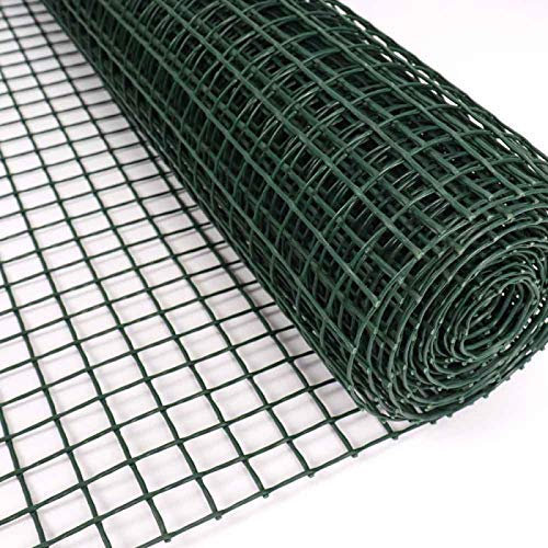 Thrink 1m x 5m Plastic Garden Fencing Square Clematis Netting Mesh | Green 20mm Holes | Ideal for Plant, Around the Garden, Pet, Vegetable Protection and Climbing Plant Support Net
