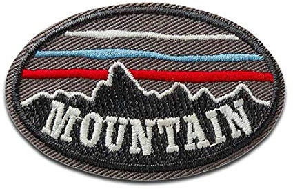 Mountain Berge Gebirge - Aufnäher, Bügelbild, Aufbügler, Applikationen, Patches, Flicken, zum aufbügeln, Größe: 5,4 x 3,5 cm