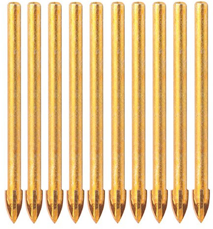 Set di punte da trapano in carburo di tungsteno, punta da 6 mm, con testa a lancia, attacco esagonale, per piastrelle di vetro, specchio in ceramica, porcellana, marmo