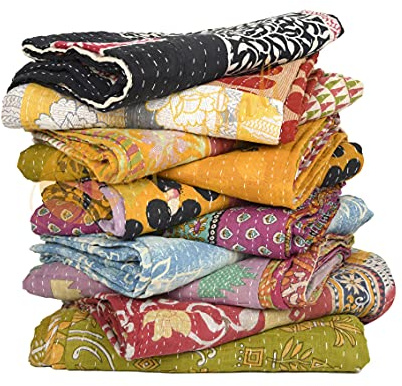 Rajasthali Whole Sale Tribal Kantha Quilts Mix Lot Vintage Cotton Bed Cover Old Assorted Patches Rally (5)