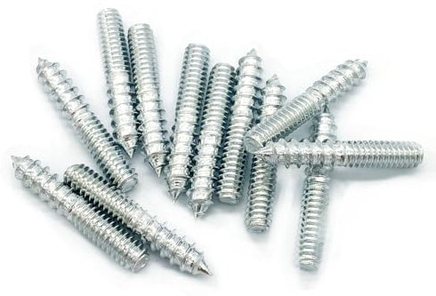 Yoliko 12 Pack 1/4-20 x 1-1/2 Inch Silver Hanger Bolts 1/4-20 Double Headed Bolts 1/4 Wood Dowel Screw Self-Tapping Screw Hanger Bolts for Furniture Screws Double Screw Threaded Rods Bolt 37mm length