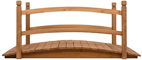 ZHOUMIN Gartenbrücke, Teich Deko, Deko Garten, Teichbrücke, Garden Bridges, Gartendekoration Groß, 140x60x60 cm Massivholz Tanne