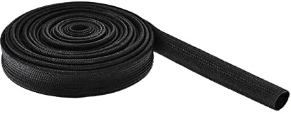 Rebower Silicone Fiberglass Sleeve Insulated Cable Protection Tube [for High-Temperature Applications] - 5M-10mm / Black