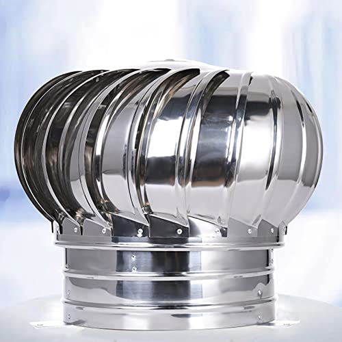 DUYULIANG Roof Wind Turbines Cap Vent Roof Ventilator 304 Stainless Steel Wind Turbines, 8Inch 10Inch 12Inch Air Vent Outlet Rotating Roof Vents, NoRusts, No Deformation, All Purpose Chimney Cowls