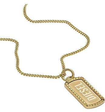 Diesel Herrenkette Dog Tag Edelstahl goldfarben, DX1456710