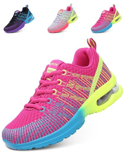 Hitmars Scarpe Running Donna Scarpe Ginnastica Corsa Sportive Sneakers Traspiranti Leggero Air Scarpe Camminata Fitness Jogging Casual all'Aperto Rosso EU 41