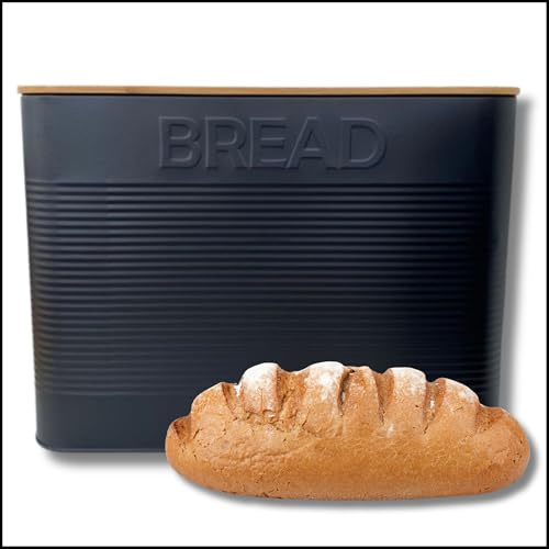 Evanmore Kitchen storage tins bread bin biscuit tin tea coffee sugar canisters pasta tin box (Bread bin)