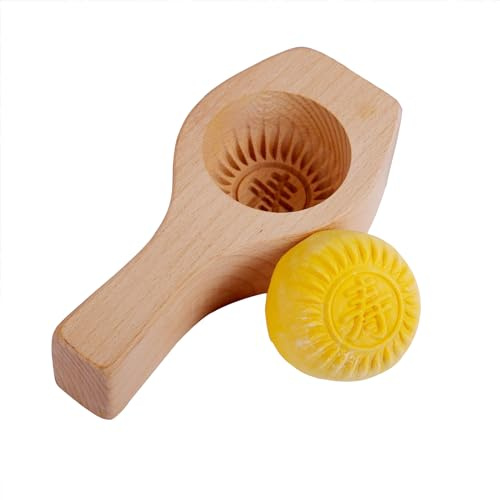 Soulnioi Butter Molds Moon Cake Mould Wooden Chinese Traditional Pastry 3D Press Health Shaped for Pressing Buns, Traditional Chinese Pastry, Dessert Molds 3.5CM