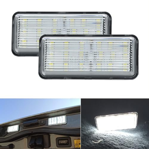 BHZNGD 3528 SMD Lámparas LED para matrícula, 2 luces de matrícula sin errores compatibles con Toyota Land Cruiser J100 J200 Series Prado120 Reiz 4D Mark X para L/exus LX470 LX570 GX470