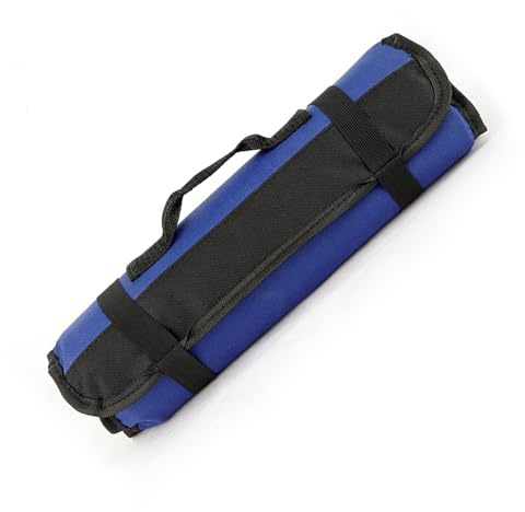 Fdit Werkzeug-Rolltasche, Verschleißfest, Organisiert Utensilien Ordentlich, für Kulinarische Reisen, mit Griff (Blue)