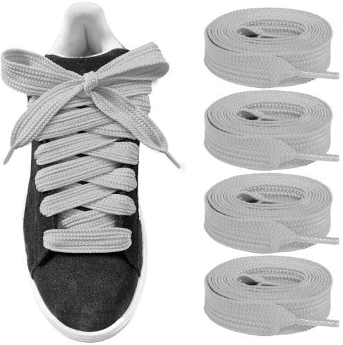 UamGlsob 2 Pares de Cordones Gruesos de 15mm para Adidas Campus 00s, Cordones Planos Gordos Extra Anchos para Zapatillas Deporte (Gray, 54/140cm)