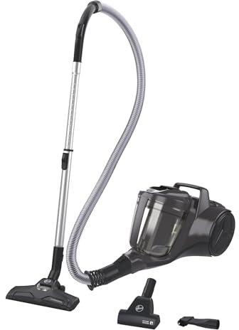 Hoover HP1 Pet Powerful Cylinder Vacuum Cleaner with Pet Hair Tool - Bagless, Compact, Lightweight, Corded, Washable EPA Filter, Large 2L Bin Capacity, Onboard Accessories, 700w [HP120PET]