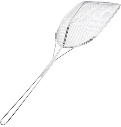 BESTonZON Colino Inossidabile Con Manico Per Filtrare Cucchiaio Skimmer Maglia Fine Per Friggere Strumento Efficiente Per Rimuovere Residui Di e Grassi Design Per Maggiore Facilità Uso