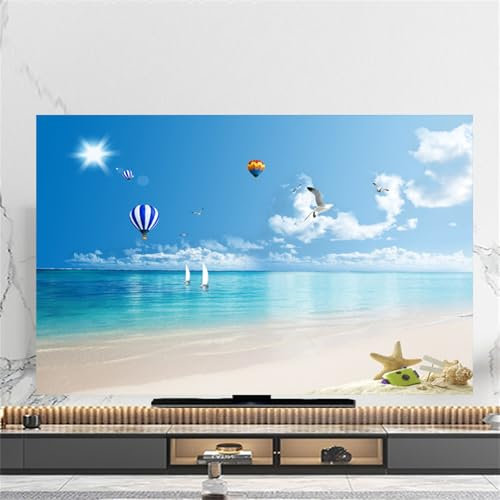 Hixingo TV Abdeckung Staubschutzhülle, 3D Seestern Muster TV Staubschutzhülle 32-80inch TV Abdeckung Schutzhülle Fernseher Fernsehabdeckung TV Schutzhülle (40-43inch,Heißluftballon)