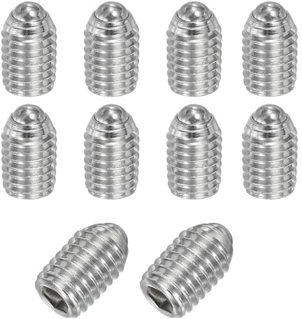 PATIKIL M8x12mm Kugelspitze Gewindestifte, 10 Stück 304 Edelstahl Sechskantfeder Kugelspitze Gewindestifte für Industriemaschinen, Möbel und Arbeitsplätze, Silber
