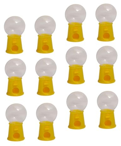Warmhm 12pcs Rotatable Candy Catcher Machine for Boy Girl Fun Plastic Candy Dispenser Toy for Parties and Safe for Boys and Girls Yellow