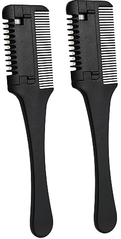 VALICLUD 2stücke Haarschneidekamm Mit Klinge Für Haarverdünner Und Diy-haarschneiden Kämme Zum Kürzen Und Formen Von Haaren Beidseitig Nutzbar