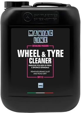 Mafra - Maniac Car Detailing Line, Format 5L, Nettoyant pour Jantes et Pneus, Détergent 2 en 1, Élimine la Poussière de Frein et la Saleté de la Route des Jantes en Alliage et des Pneus