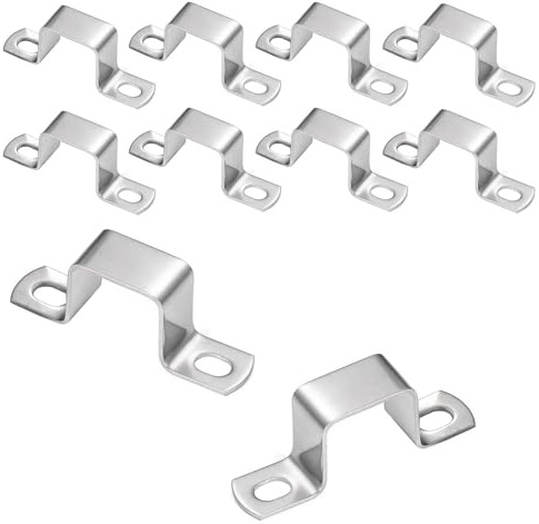 MUNTE 10 Stück Quadratische Rohrschelle, Rohrschellen 25mm x 25 mm | Quadratrohrschelle aus Edelstahl, Rohrhalterung Silber, Wird zum Befestigen von Wasser- und Gasleitungen Verwendet