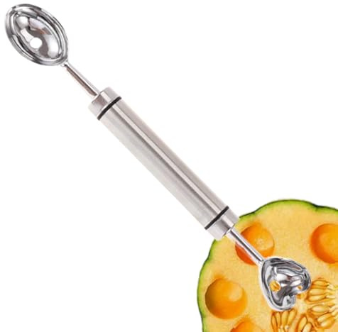 Xijobido Estrattore Di Per Frutta | Cutter Da Frutta In Acciaio A Doppia Testa,Cucchiaio Scavino per Kiwi Pitaya,da Cucina per Servire e Formare Burro
