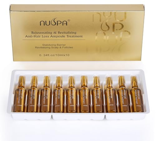 NUSPA Profesional Ampollas Anticaída con Jengibre, Ginseng y Polygonum Multiflorum – Tratamiento Capilar Herbal Intensivo 100% Natural, Estimula el Crecimiento y Fortalece el Cabello, 10 ml x 10 uds