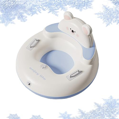 Schneeschlittenrohr – 87 cm langer PVC-Skischlauch zum Aufblasen, robuste aufblasbare Winter-Rodelscheibe, runder Schlitten mit Griffen | Verdickte PVC-Matte für Snow Tubing, Outdoor-Hinterhof-Hügelak
