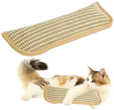 Jouet interactif à l'herbe à chat,Jouet-pour Chat,Jouets à l'herbe à chat,Jouets pour Chaton avec Catnip,coussin d'herbe à chaton,Jouets en Sisal à l'herbe-à Chats,OreillerJouet-pour domestique(Beige)