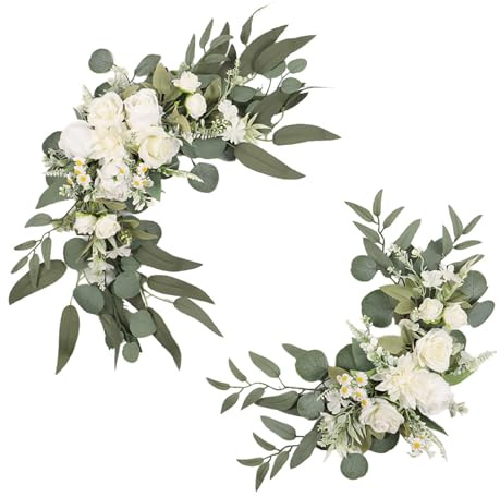 Fictory Weiße Dahlie und Rose Hochzeit Willkommensschild, Acryl Richtungstafel für Zeremonie Empfang, Blumengrußschild für Brautdusche Tischdekoration